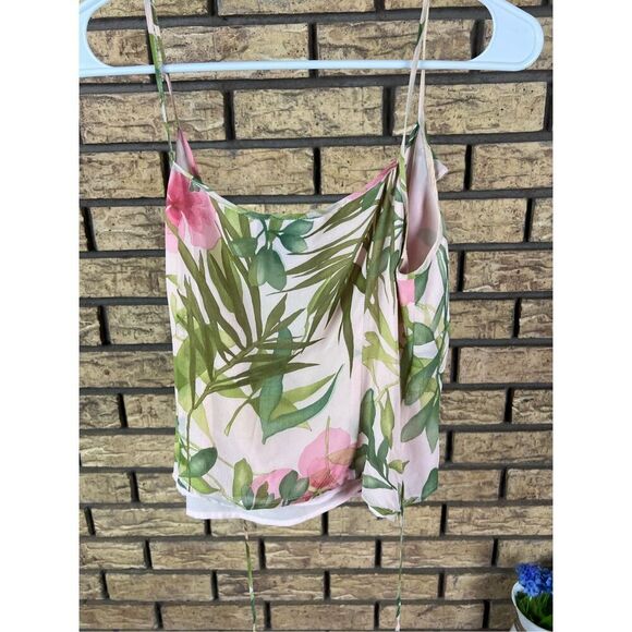 Ann Taylor Strappy Floral‎ Wrap Top 100% silk - Picture 3 of 5